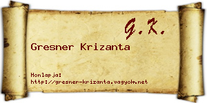 Gresner Krizanta névjegykártya